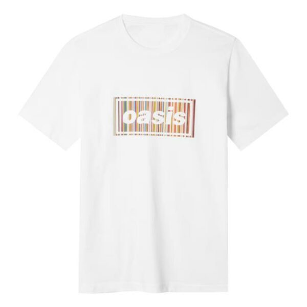 Paul Smith Merch Store Paul Smith X Oasis White Signature Stripe Logo T-Shirt