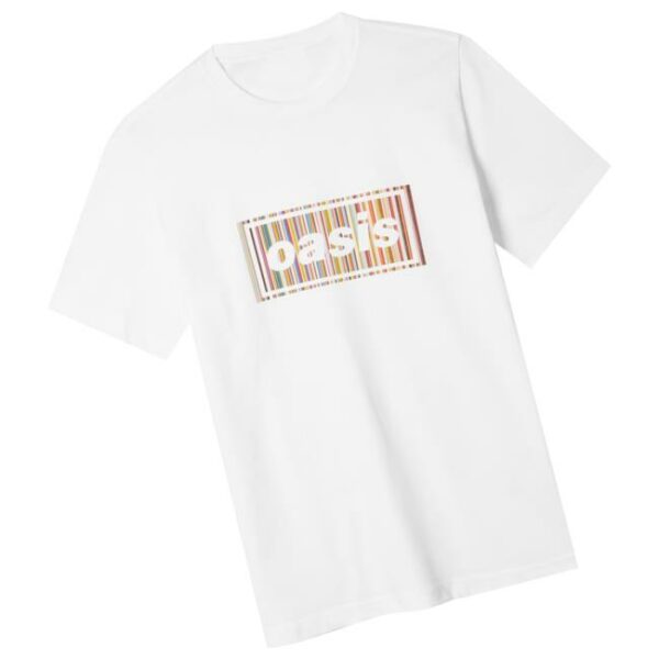 Paul Smith Merch Store Paul Smith X Oasis White Signature Stripe Logo T-Shirt