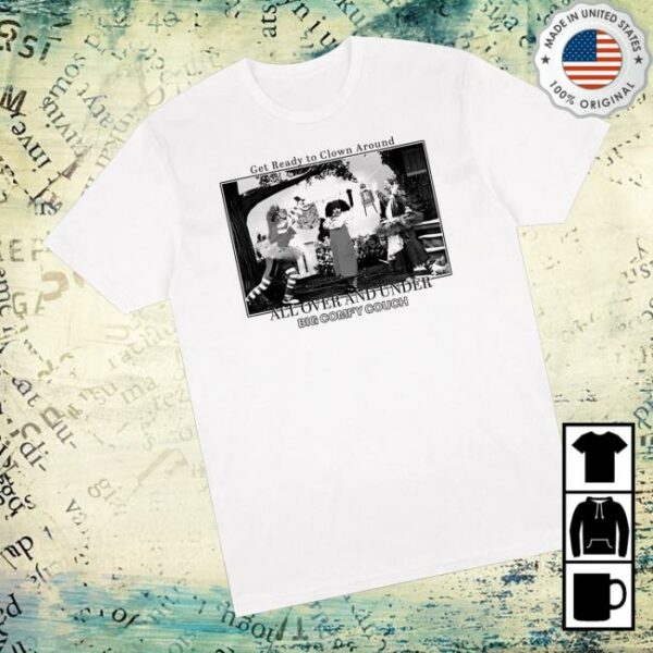 Retrokid Merch Store Big Comfy Couch All Over And Under T-Shirt White