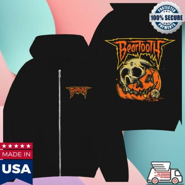 Beartooth Band Store Merch Jack-O-Skull Zip Up Hoodie