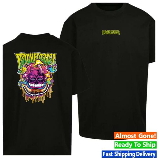 Harderstyles Store Merch Mutilator Psychedelics Oversized Black Tee