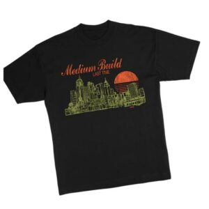 Medium Build Music Store Merch Cityscape T-Shirt