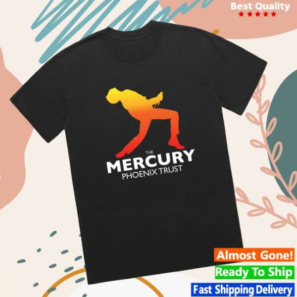 Queen Online Store Merch Mercury Phoenix Trust Logo Silhouette Black T-Shirt