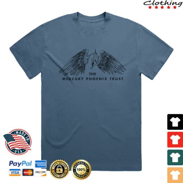 Queen Online Store Merch Mercury Phoenix Trust Logo Vintage Blue T-Shirt
