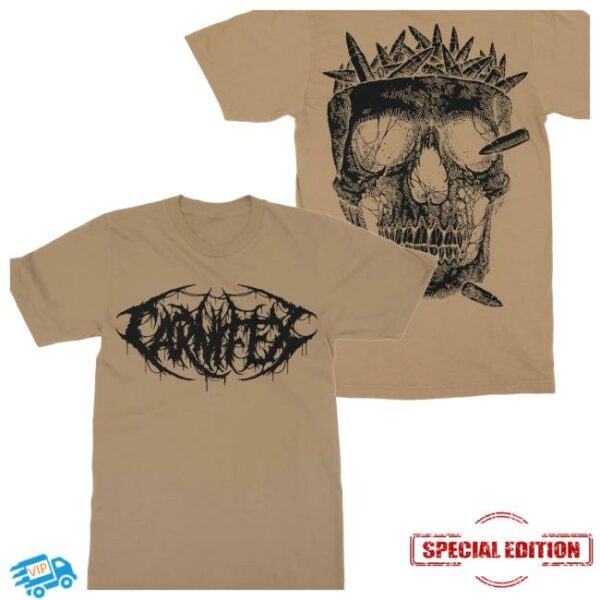 Indiemerchstore Merch Carnifex Skull Bullet Coyote T-Shirt