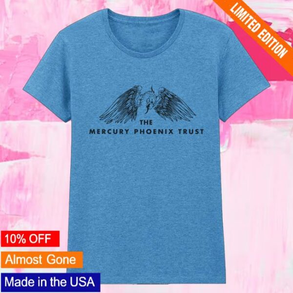 Queen Merch Store Mercury Phoenix Trust Vintage Logo Sapphire Ladies T-Shirt