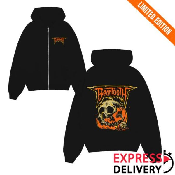 Beartooth Band Merch Store Jack-O-Skull Zip Up Hoodie