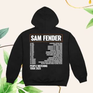 Sam Fender Store Merch People Watching Tour 2025 Dateback Hoodie