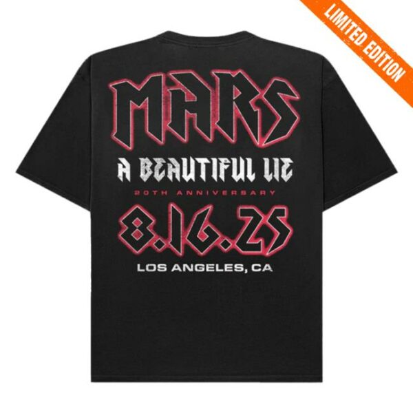 Thirty Seconds To Mars Store Merch A Beautiful Lie 20Th Anniversary 3 Skull Tee
