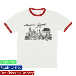 Medium Build Merch Store Cityscape Ringer Tee