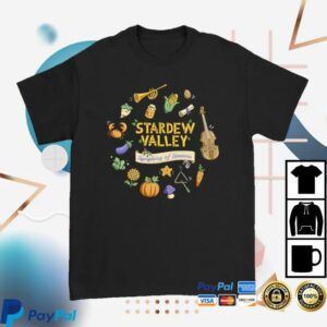 Stardew Valley Merch Store Symphony Of Seasons Tour Black T-Shirt