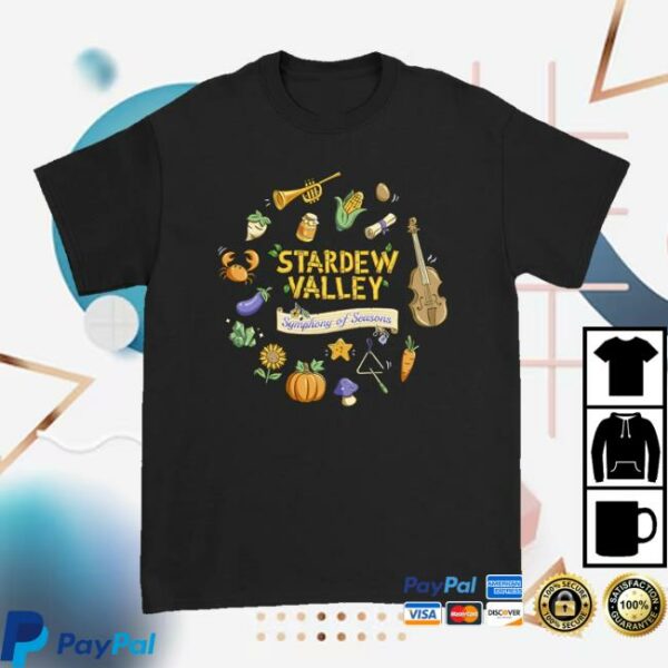 Stardew Valley Merch Store Symphony Of Seasons Tour Black T-Shirt
