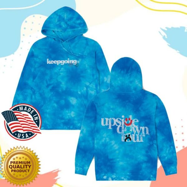 4Thehomies Merch Store Upsidedown Tour Keepgoing Hoodie Blue Tye Dye