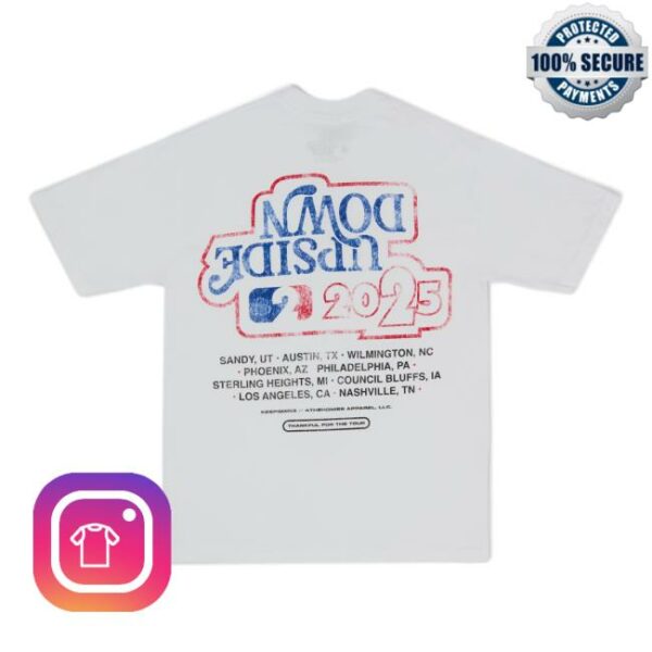 4Thehomies Merch Store Upsidedown Tour Mlb Tee White