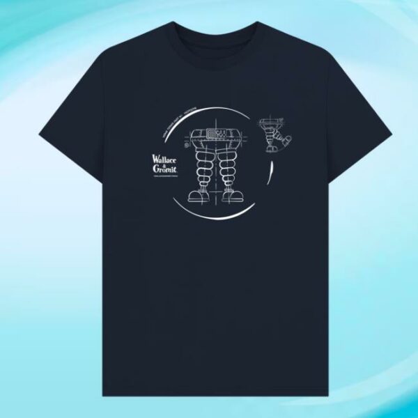 Wallace And Gromit Store Merch The Wrong Trousers Blueprint T-Shirt
