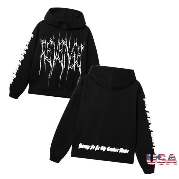 Revenge Merch Store Motion Lightning Logo Hoodie Black