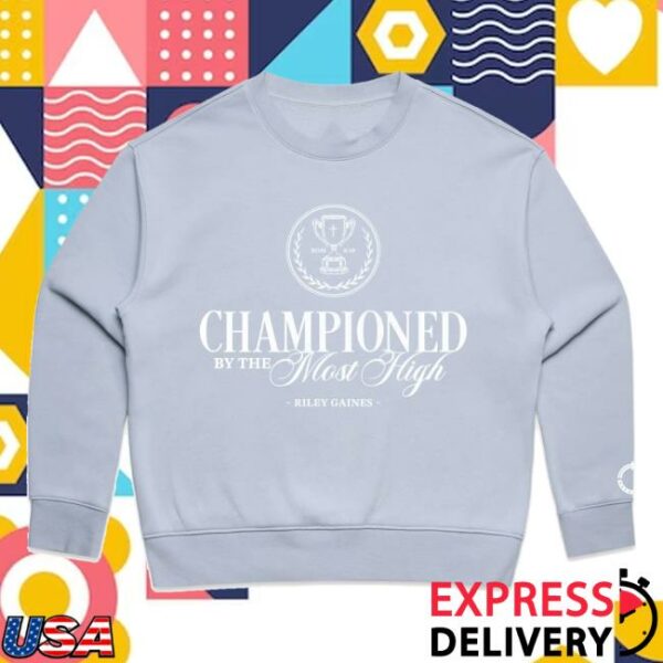 Tpusa Store Merch Champion By The Most High Crewneck