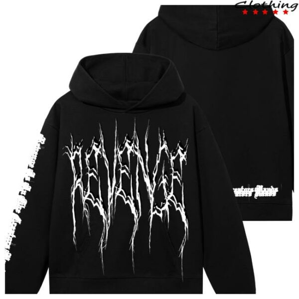 Revenge Store Merch Motion Lightning Logo Black Hoodie