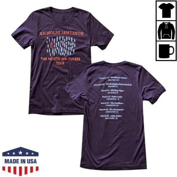 Nicholas Jamerson Merch Store The Hearth And Timber Tour Tee
