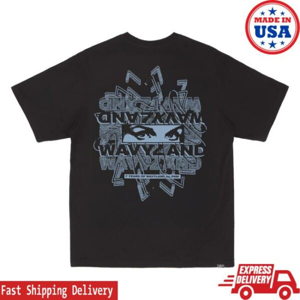 Perks And Mini Merch Store Pam X Wavyland 7 Year Anniversary Ss Tee Black