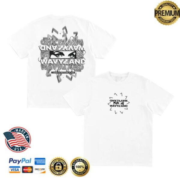 Perks And Mini Merch Store Pam X Wavyland 7 Year Anniversary Ss Tee White