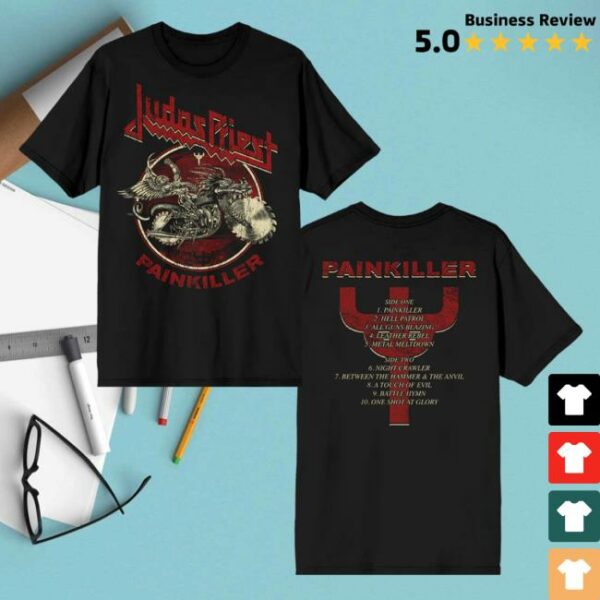Judas Priest Store Merch Painkiller Album Tracklist Tee
