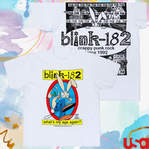 Online Ceramics Store Merch Blink-182 What’s My Age Again White Tee