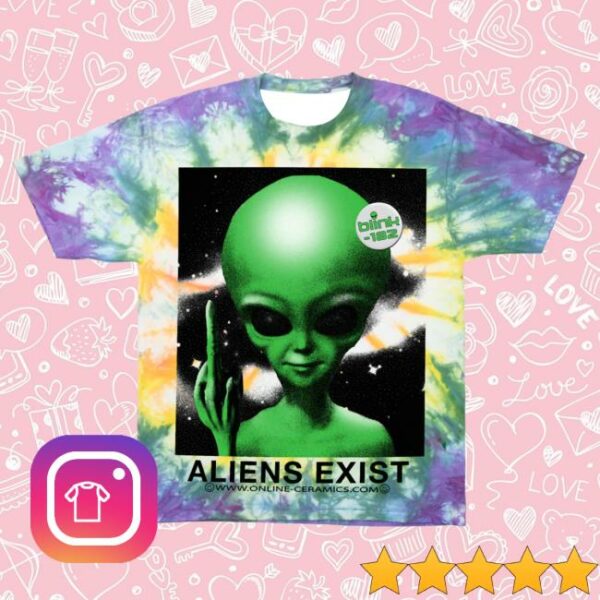 Online Ceramics Store Merch Blink-182 Aliens Exist Tie Dye Tee