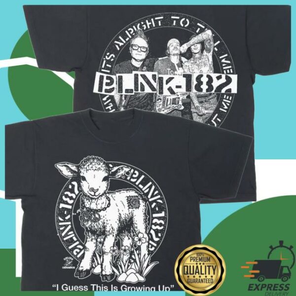 Online Ceramics Store Merch Blink-182 I Guess This Is Growing Up Off-Black Tee