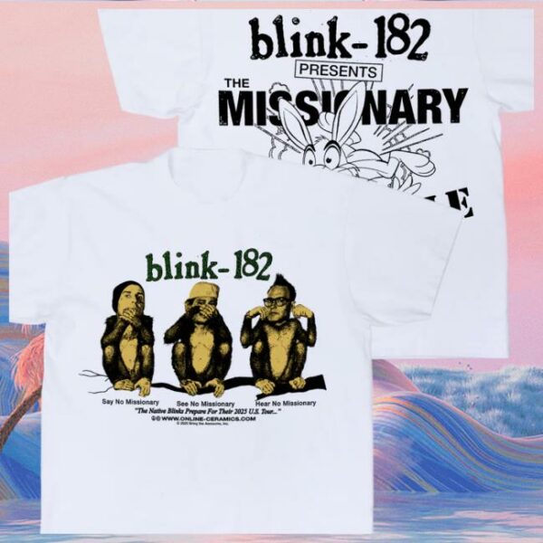 Online Ceramics Store Merch Blink-182 Missionary Impossible White Tee