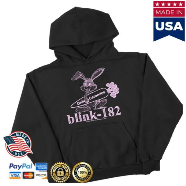 Online Ceramics Store Merch Blink-182 Bunny Logo Black Hoodie