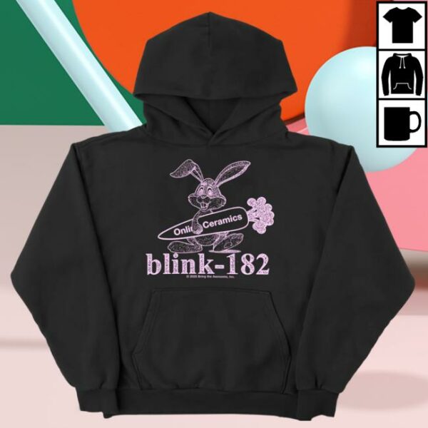 Online Ceramics Store Merch Blink-182 Bunny Logo Black Hoodie