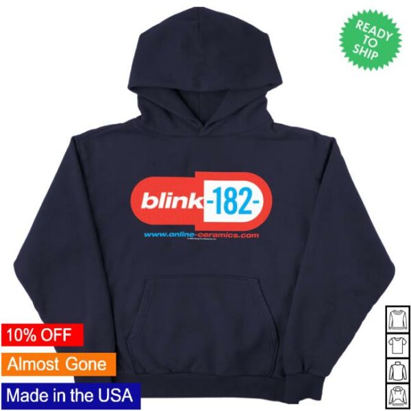 Online Ceramics Store Merch Blink-182 Enema Of The State Navy Hoodie