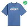 kenny kith store merch casablanca chrome text printed oversized tee