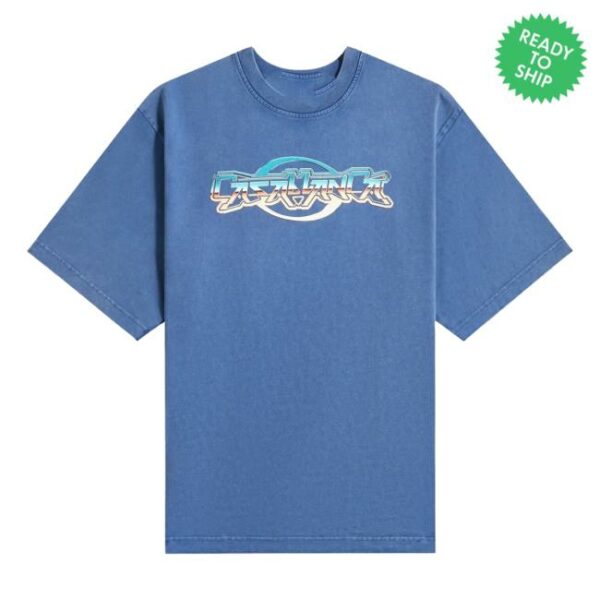 Kith Store Merch Casablanca Chrome Text Printed Oversized Tee