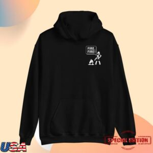 Hirefirefire Store Merch Fire Hoodie White Logo Hoodie