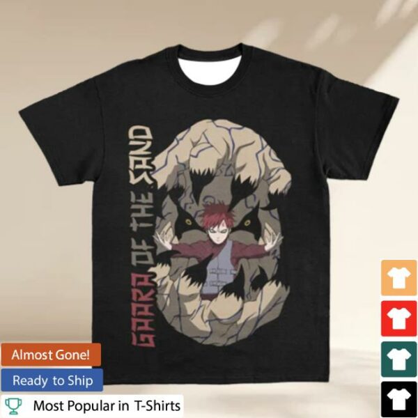 Animeape Store Merch Gaara Of The Sand Shippuden Streetwear T-Shirt