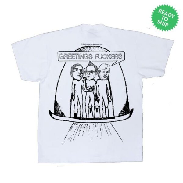 Online Ceramics Merch Store Blink-182 Aliens Exist White Tee