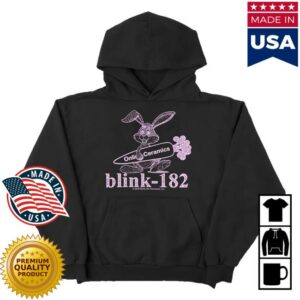 Online Ceramics Merch Store Blink-182 Bunny Logo Black Hoodie