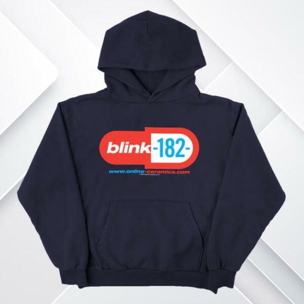 Online Ceramics Merch Store Blink-182 Enema Of The State Navy Hoodie