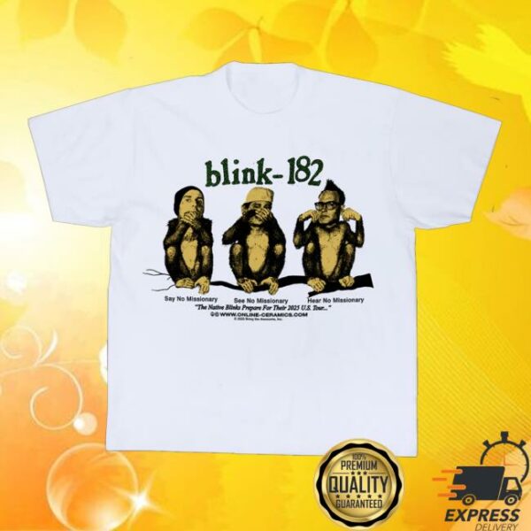 Online Ceramics Merch Store Blink-182 Missionary Impossible White Tee
