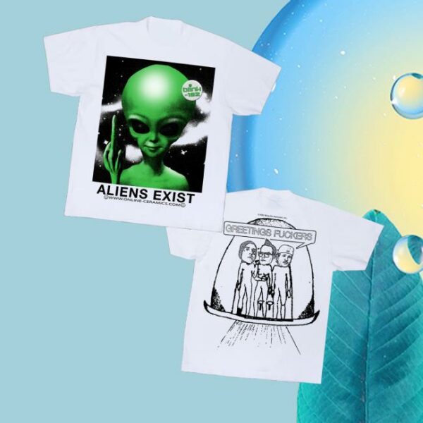 Online Ceramics Merch Strore Blink-182 Aliens Exist White Tee