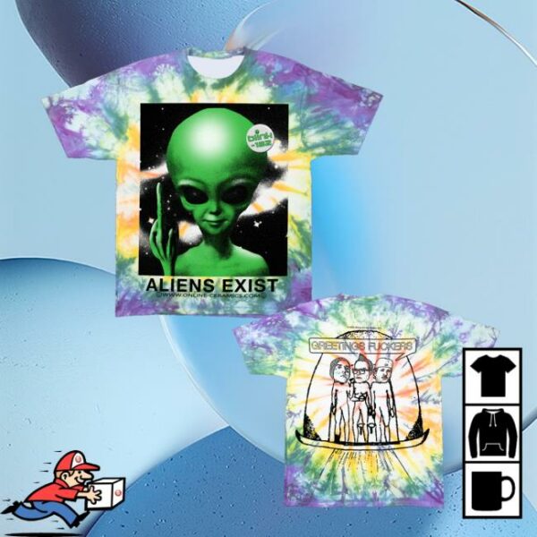 Online Ceramics Merch Strore Blink-182 Aliens Exist Tie Dye Tee