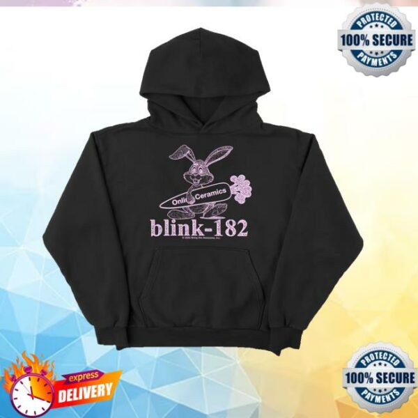 Online Ceramics Merch Strore Blink-182 Bunny Logo Black Hoodie