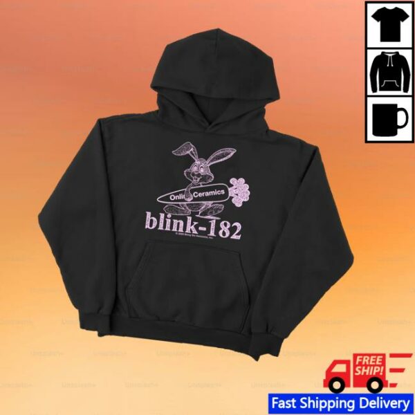Online Ceramics Merch Strore Blink-182 Bunny Logo Black Hoodie