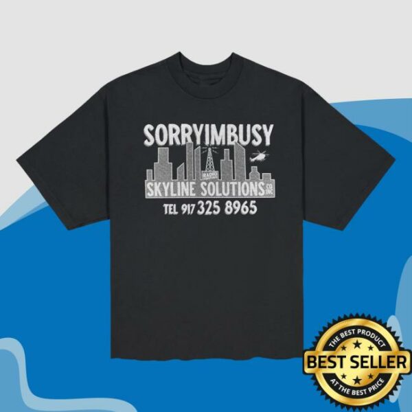 Sorryimbusy Merch Store Skyline T-Shirt Off Black