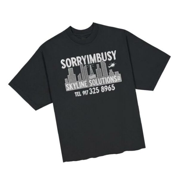 Sorryimbusy Merch Store Skyline T-Shirt Off Black