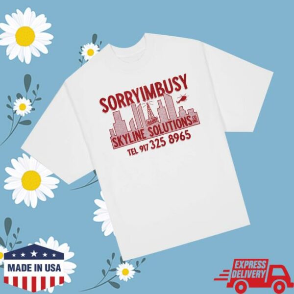 Sorryimbusy Merch Store Skyline T-Shirt White