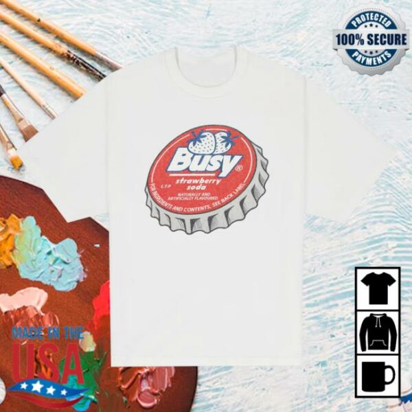 Sorryimbusy Merch Store Strawberry Soda T-Shirt White