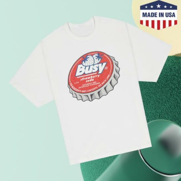 Sorryimbusy Merch Store Strawberry Soda T-Shirt White